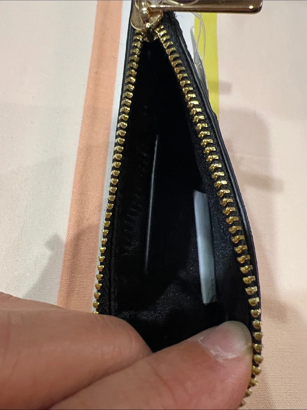 Michael Kors Black Leather Card Holder with Gold Logo